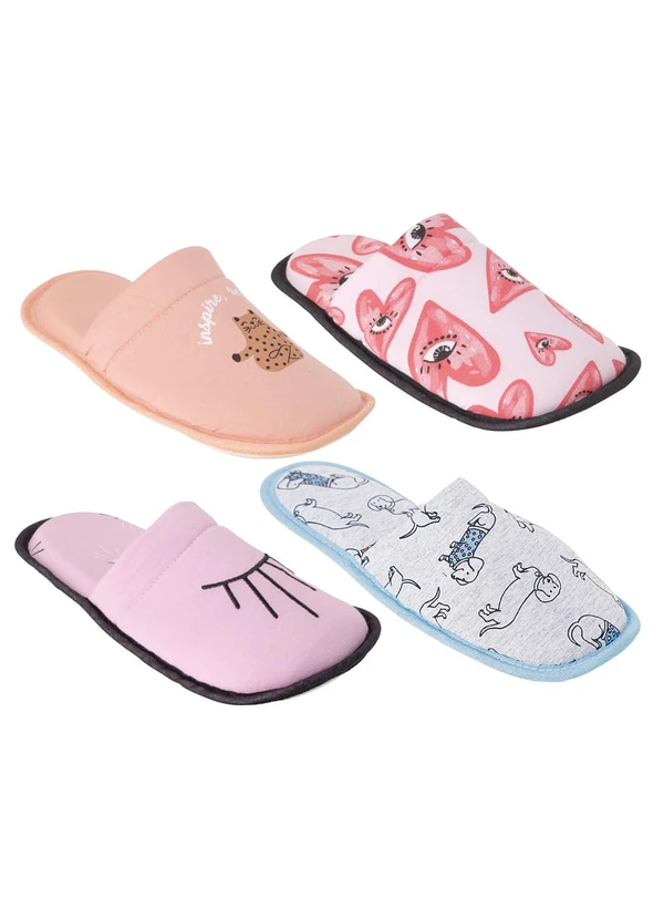 Perfecta - Chinelo Pantufa Feminono Sortida em Tecido 1