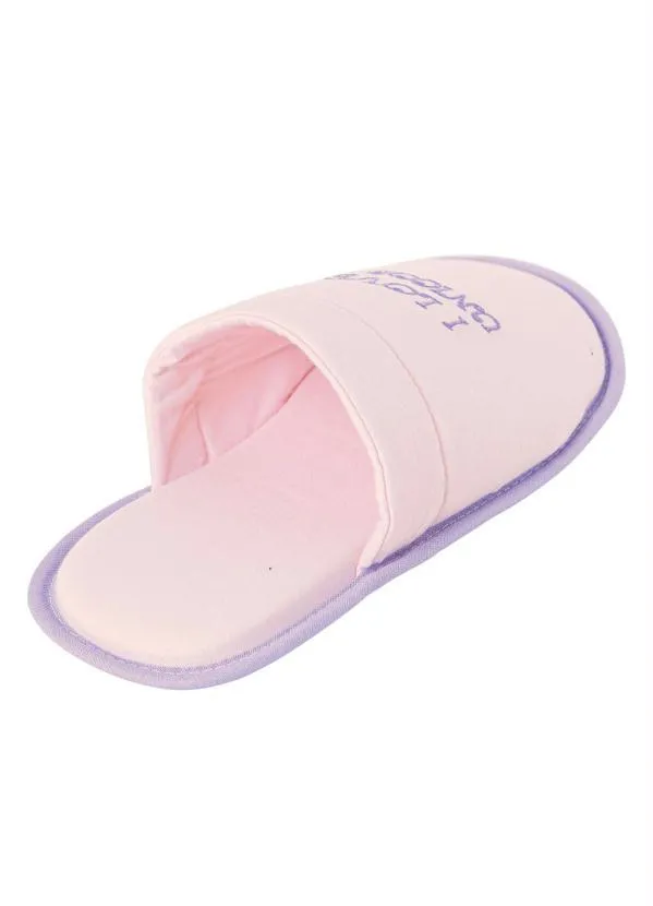 Perfecta - Chinelo Pantufa Rosa em Tecido 2