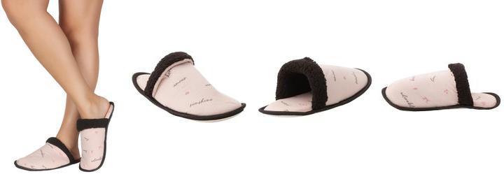 Chinelo Pantufa Rosa em Tecido