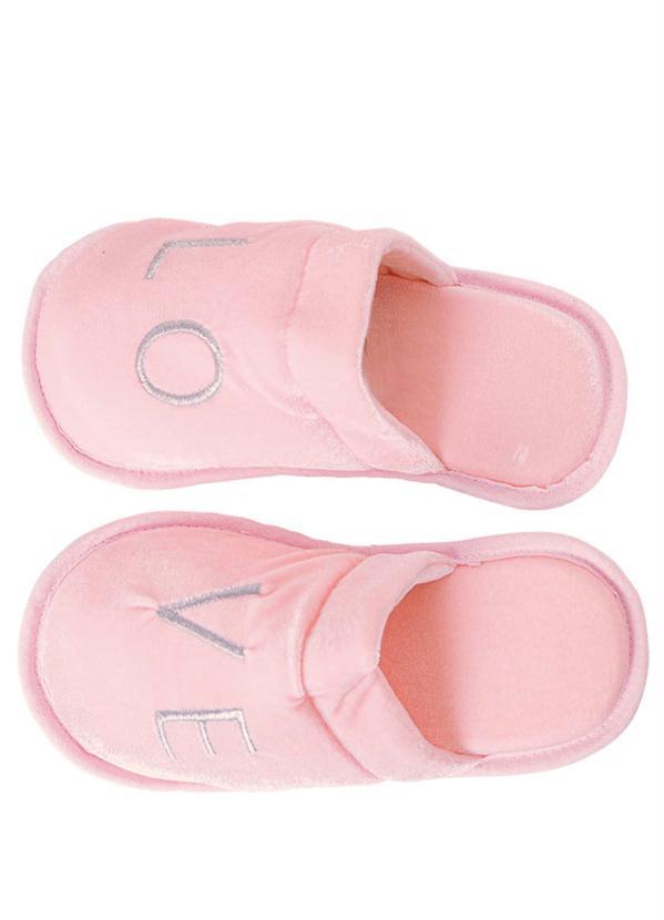 Perfecta - Chinelo Pantufa Rosa em Veludo 4
