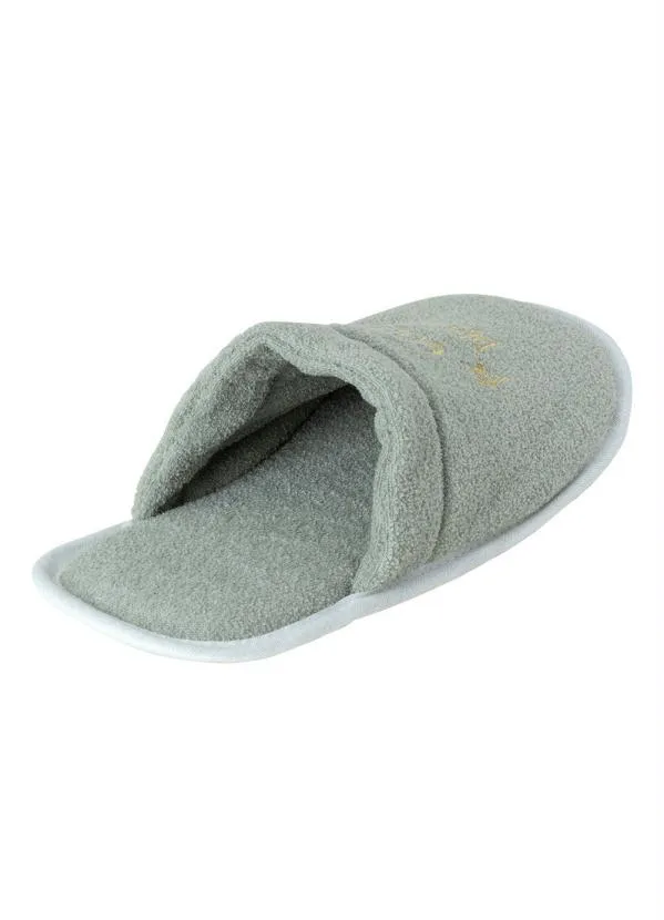 Perfecta - Chinelo Pantufa Verde em Atoalhado com Bordado 2