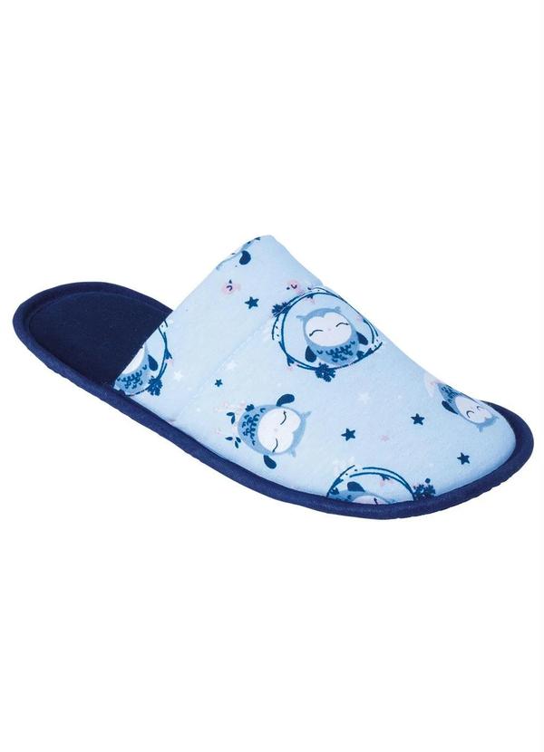Perfecta - Pantufa Azul com Estampa de Corujas