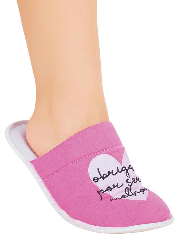 Outlet - Pantufa Rosa com Estampa 3