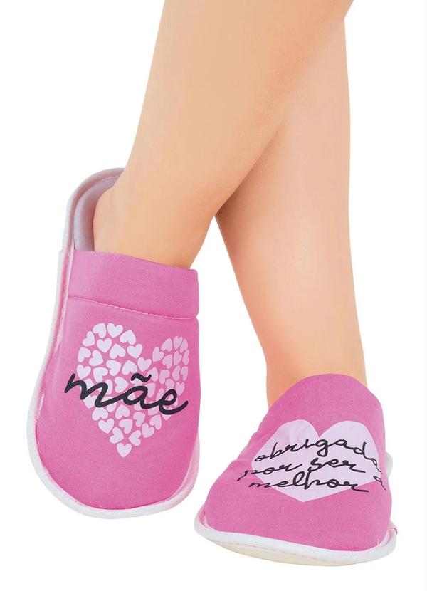 Outlet - Pantufa Rosa com Estampa 5
