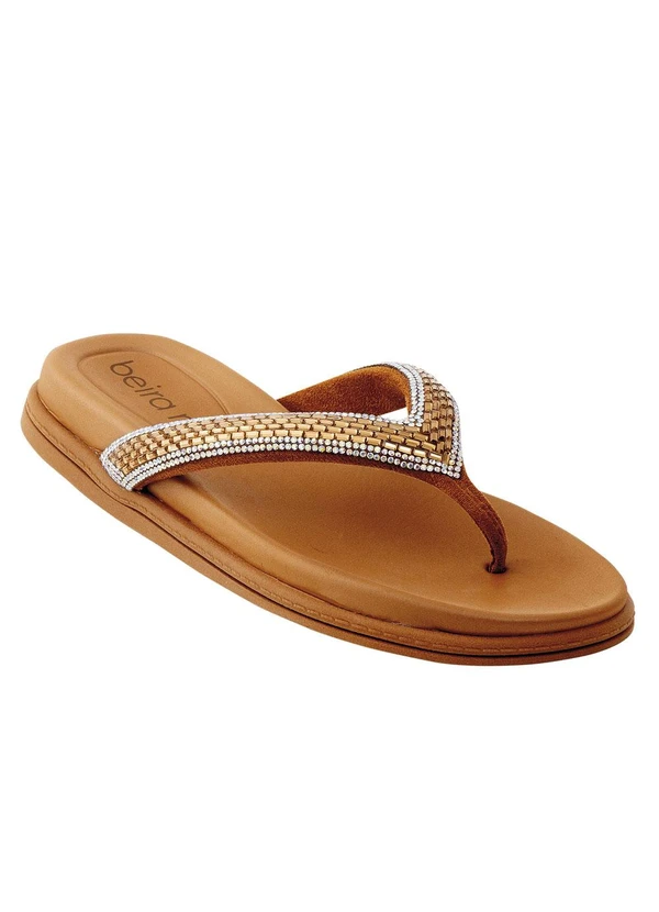 Beira Rio - Chinelo Beira Rio Bronze em Sintético 2