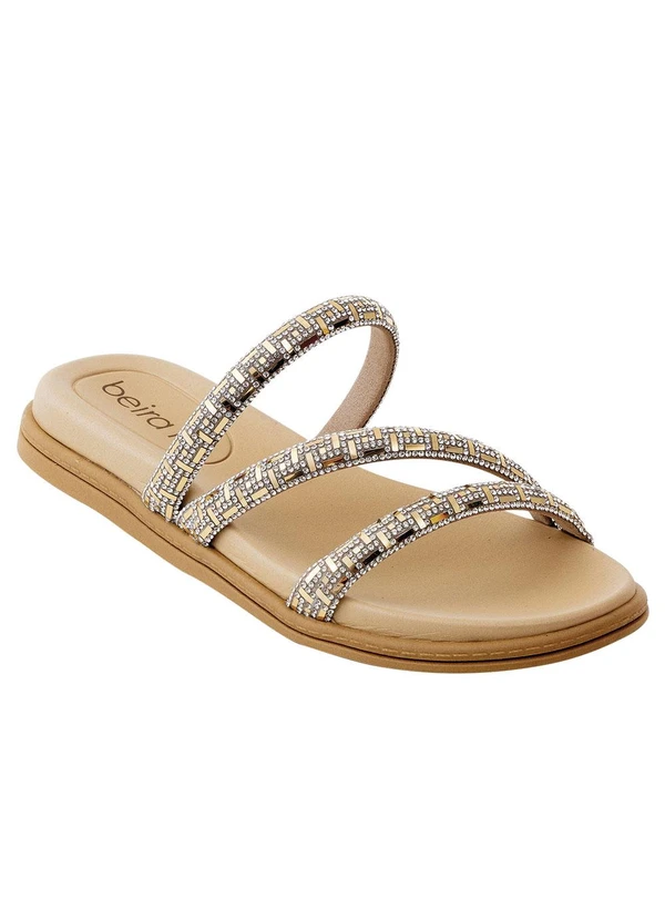 Beira Rio - Chinelo Beira Rio Dourado em Sintético 2