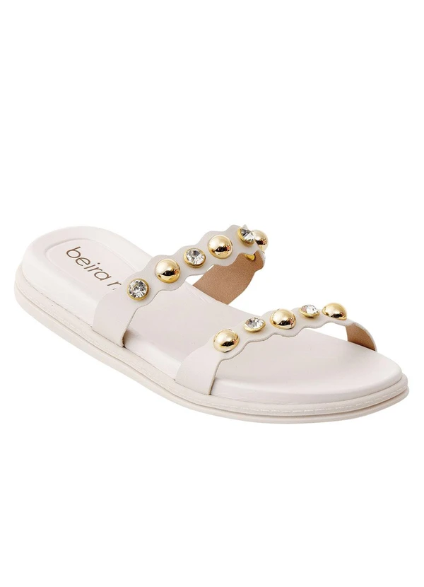 Beira Rio - Chinelo Beira Rio Off White Emsintético 2