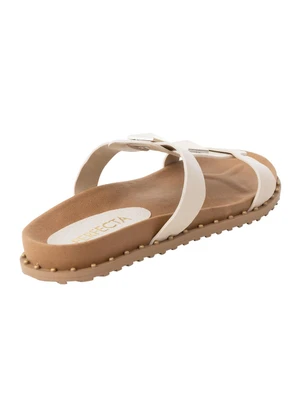 Perfecta - Chinelo Papete Off White em Sintético - PERFECTA