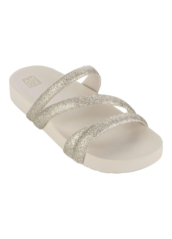 Zaxy - Chinelo Zaxy Glitter Off White
