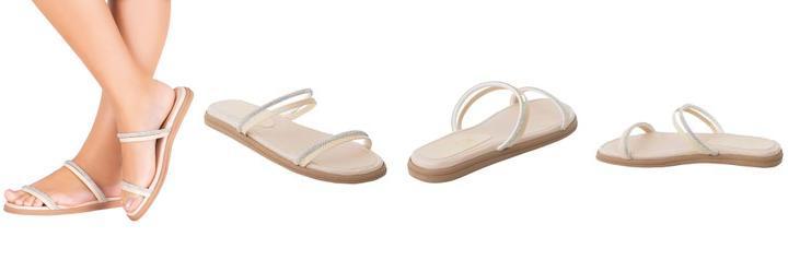 Papete Off White com Detalhe de Strass