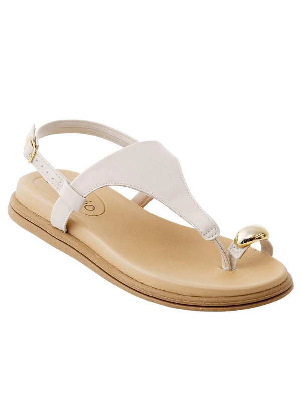 Beira Rio - Sandália Beira Rio Off White em Sintético 2