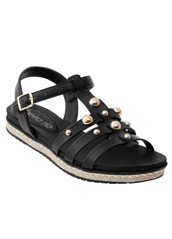 Beira Rio - Sandália Beira Rio Preto em Sintético 2