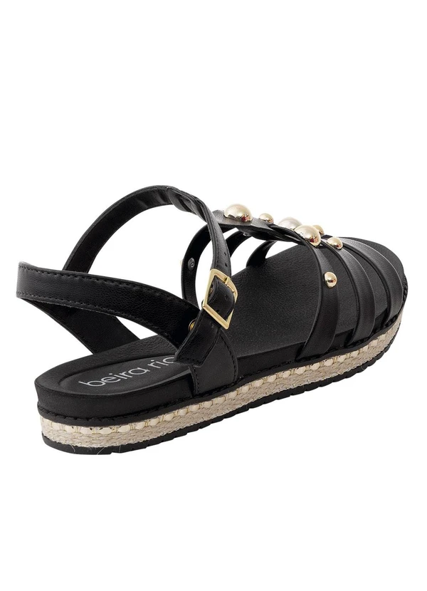 Beira Rio - Sandália Beira Rio Preto em Sintético 3