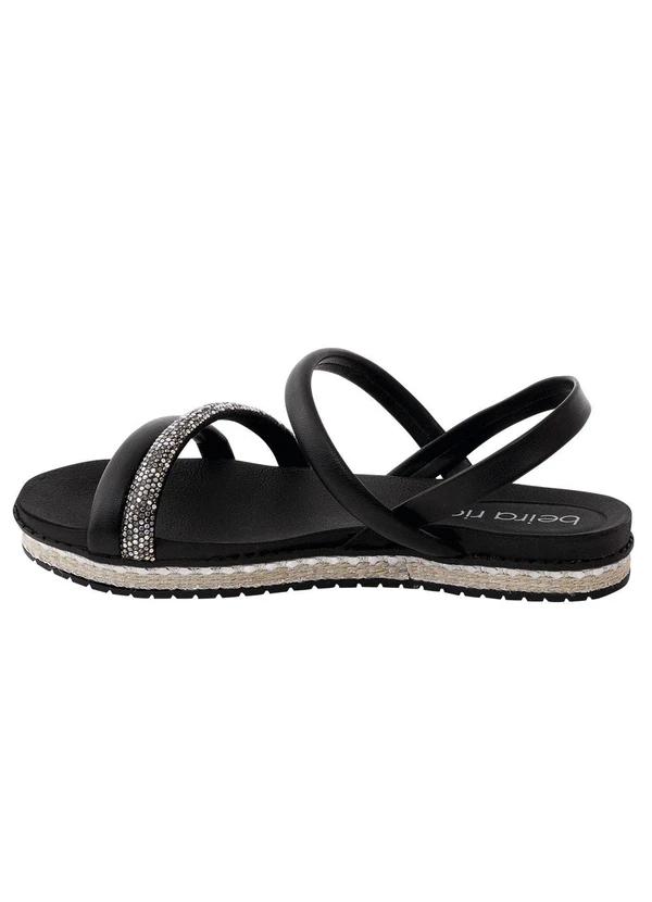 Beira Rio - Sandália Beira Rio Preto em Sintético 4