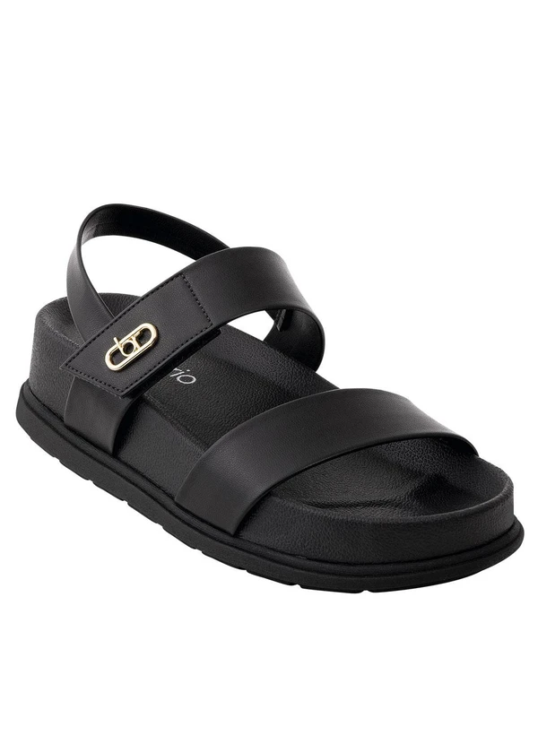 Beira Rio - Sandália Beira Rio Preto em Sintético 2