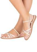 Sandlia Papete Off White em Sinttico e Strass