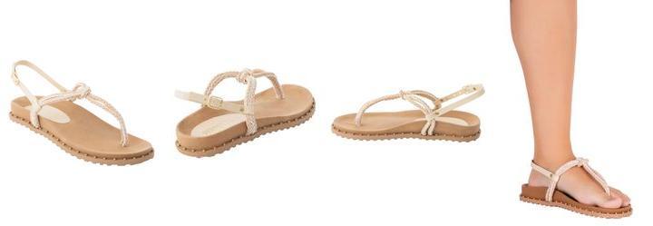 Sandlia Papete Off White em Tecido