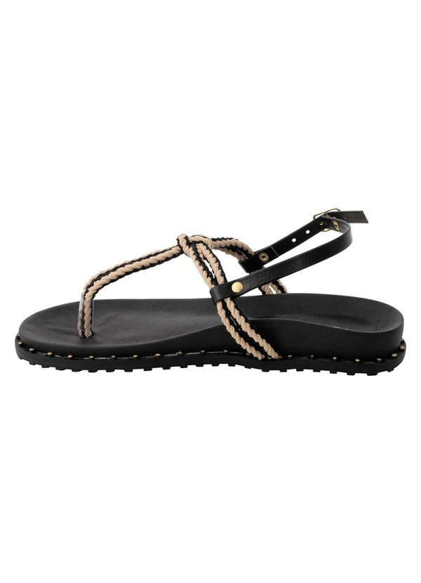 Perfecta - Sandália Papete Preta em Tecido 3