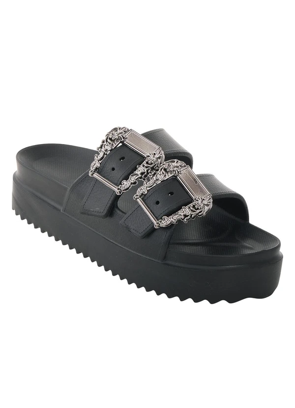 Perfecta - Tamanco Preto em Eva com Fivelas 2