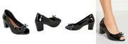 Sapato Peep Toe em Verniz Preto