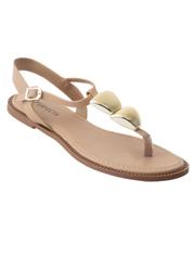 Rasteira Bege com Adere�o Dourado