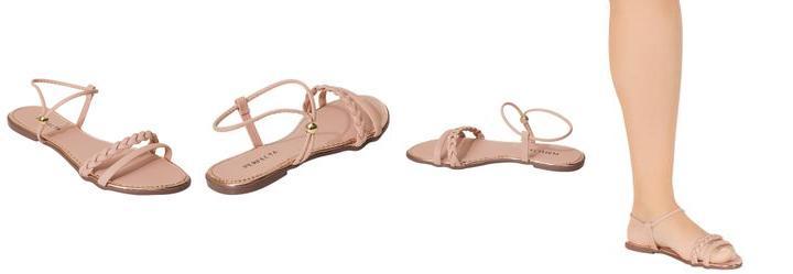 Rasteira Bege com Ajuste Lateral