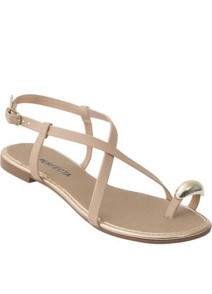 Rasteira (Bege) em Sinttico