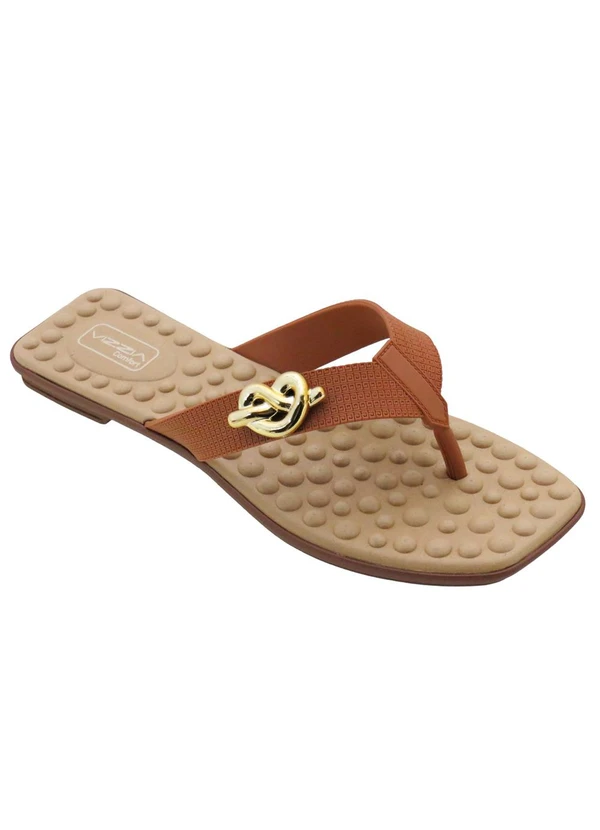 Perfecta - Rasteira Caramelo com Palmilha Confort