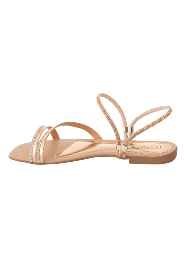 Perfecta - Rasteira Cobre com Detalhe de Strass 3