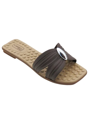 Perfecta - Rasteira com Cabedal Vazado Chocolate - PERFECTA