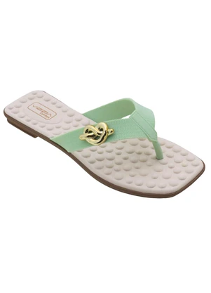 Perfecta - Rasteira com Palmilha Confort Verde - PERFECTA