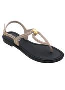 Rasteira Palha com Adere�o Dourado