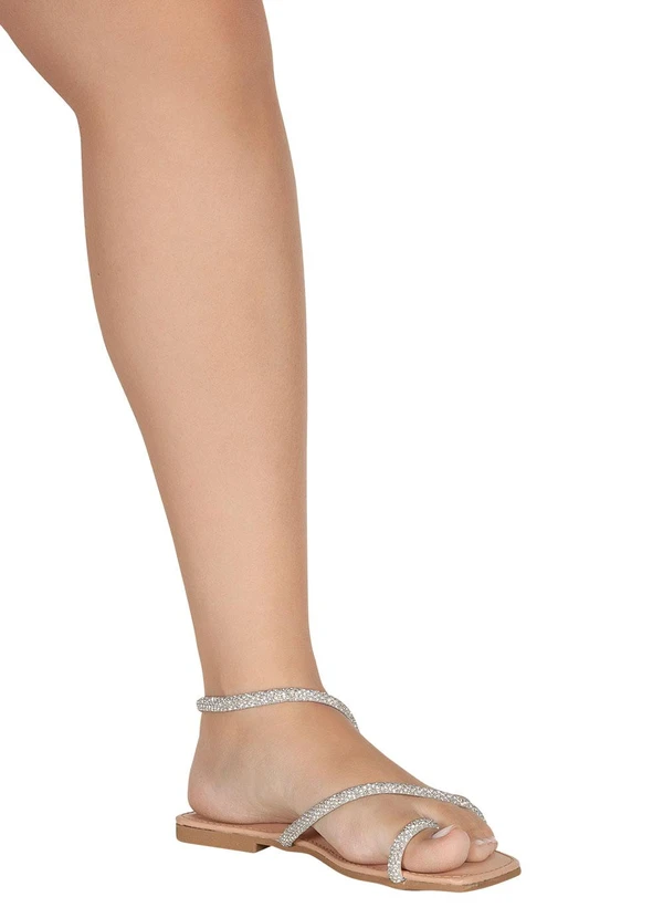 Perfecta - Rasteira Prata em Sintético 4