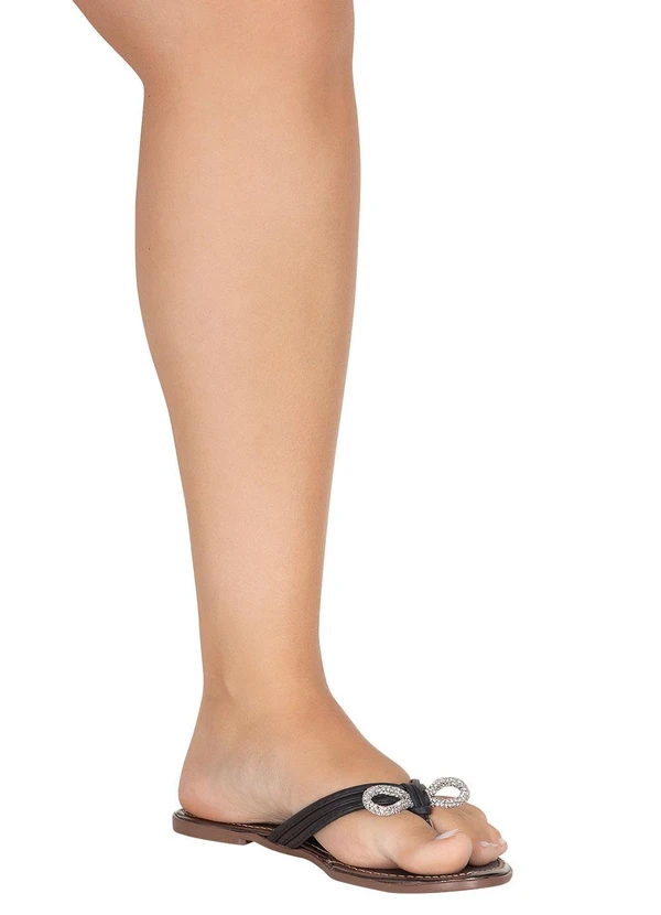 Perfecta - Rasteira Preta em Sintético 4