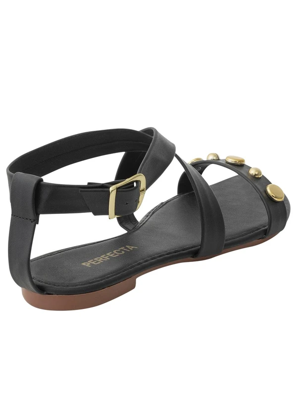 Perfecta - Rasteira Preta em Sintético 2