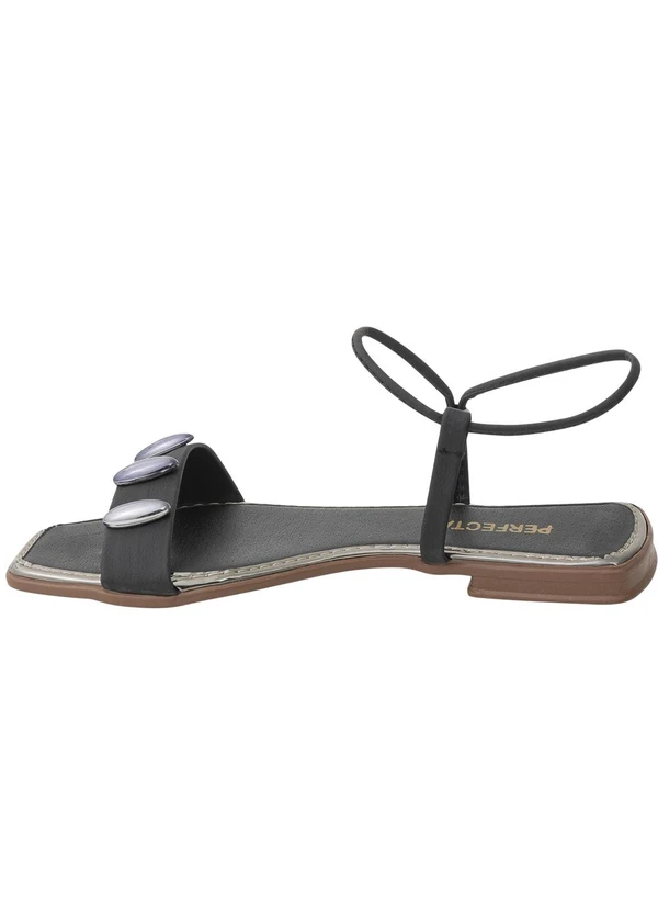 Perfecta - Rasteira Preta em Sintético 3