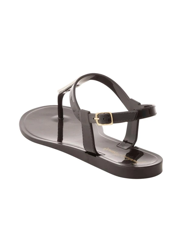 Perfecta - Rasteira Preta em Verniz 2