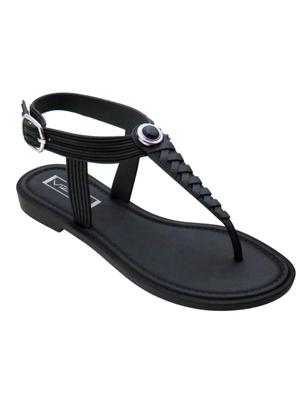 Rasteira (Preto) com Fivela