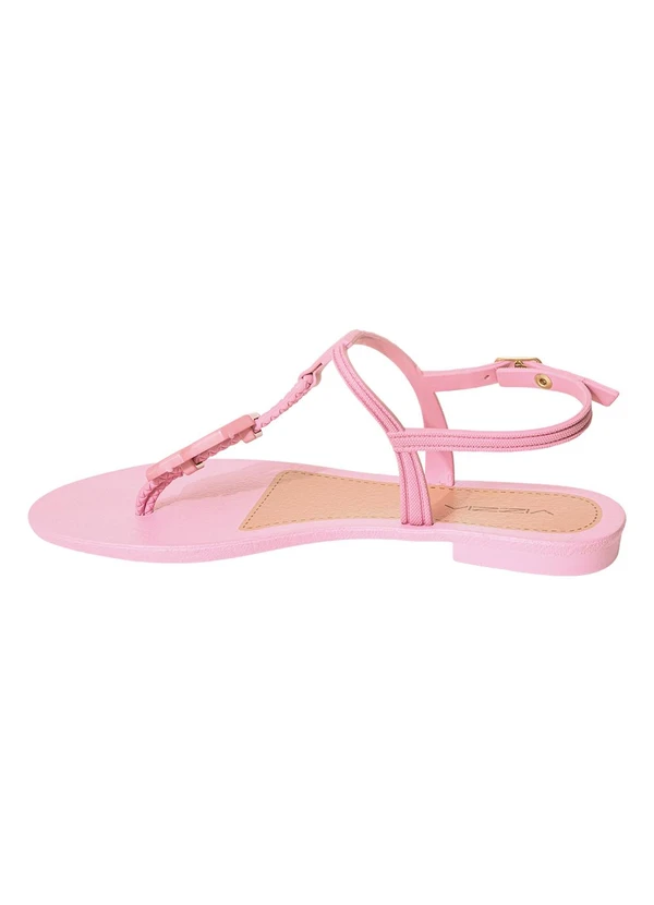 Perfecta - Rasteira Rosa com Adereço 3