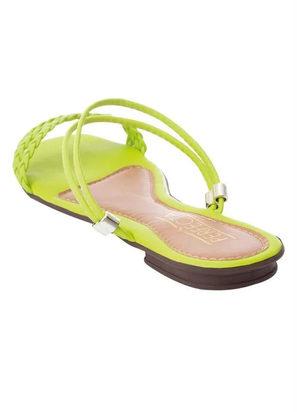 Perfecta - Rasteira Verde em Sintético 2