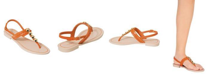 Rasteirinha Abbora com Adereo Dourado