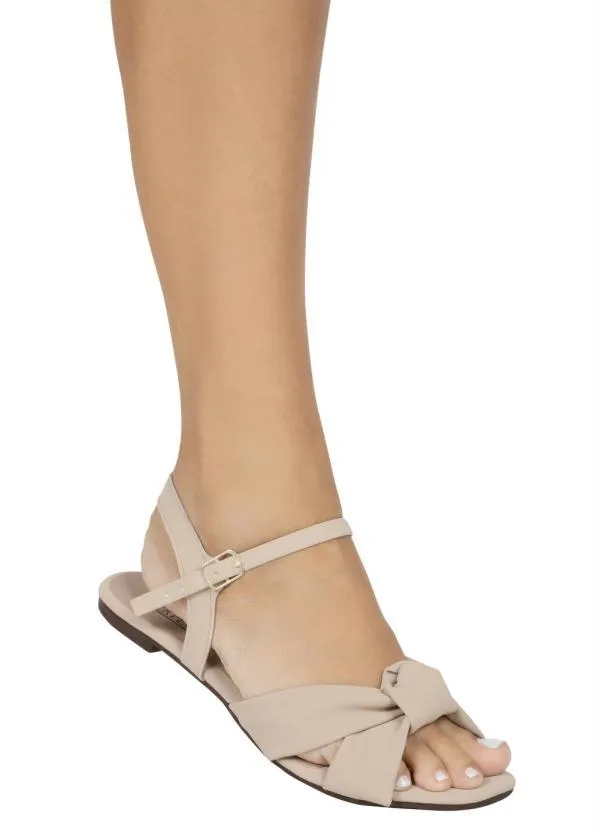 Perfecta - Rasteirinha Amendoa com Tiras Transpassadas 4