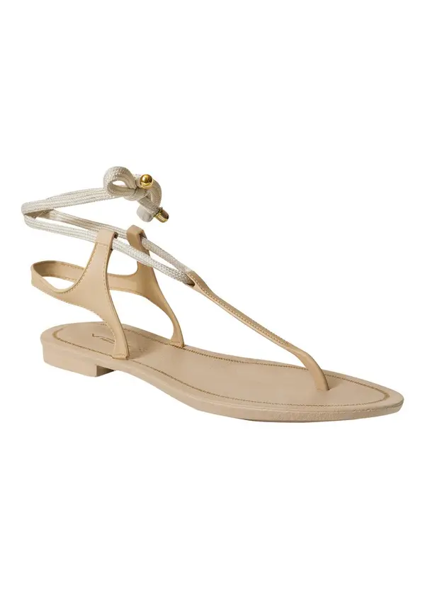 Perfecta - Rasteirinha Areia com Amarração