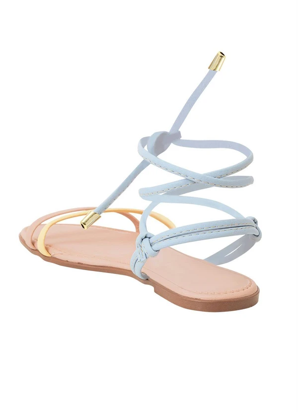 Perfecta - Rasteirinha Azul com Amarração 6