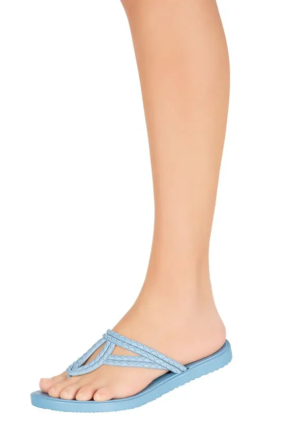 Perfecta - Rasteirinha Azul em Pvc 5