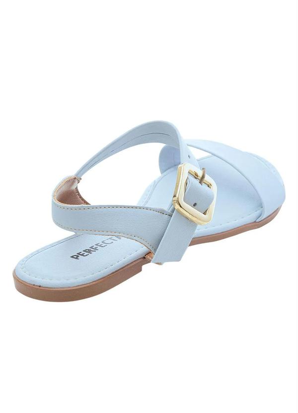Perfecta - Rasteirinha Azul em Sintético 2