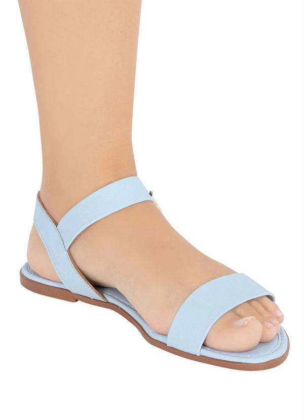 Perfecta - Rasteirinha Azul em Sintético 4