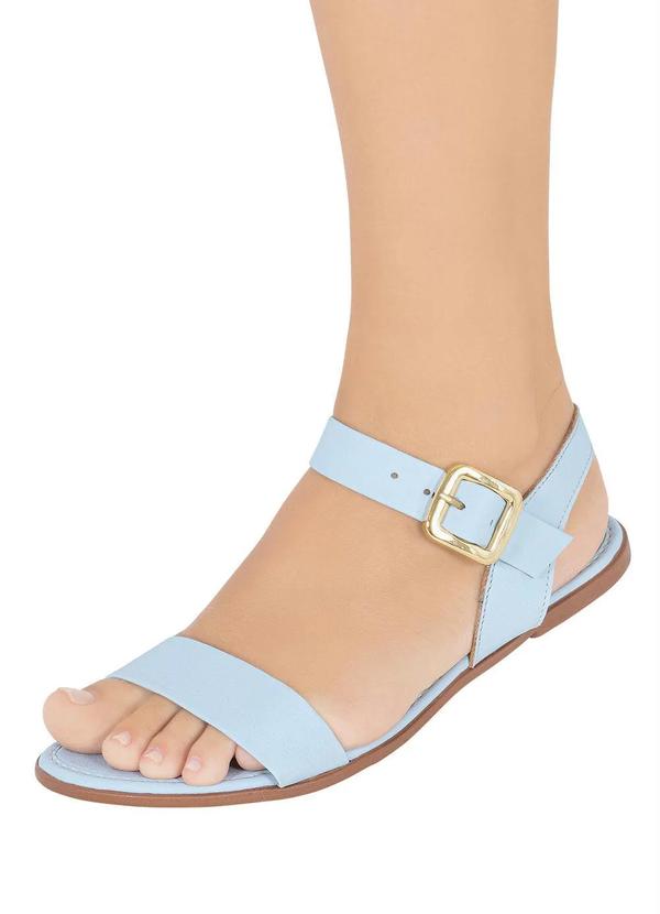 Perfecta - Rasteirinha Azul em Sintético 5