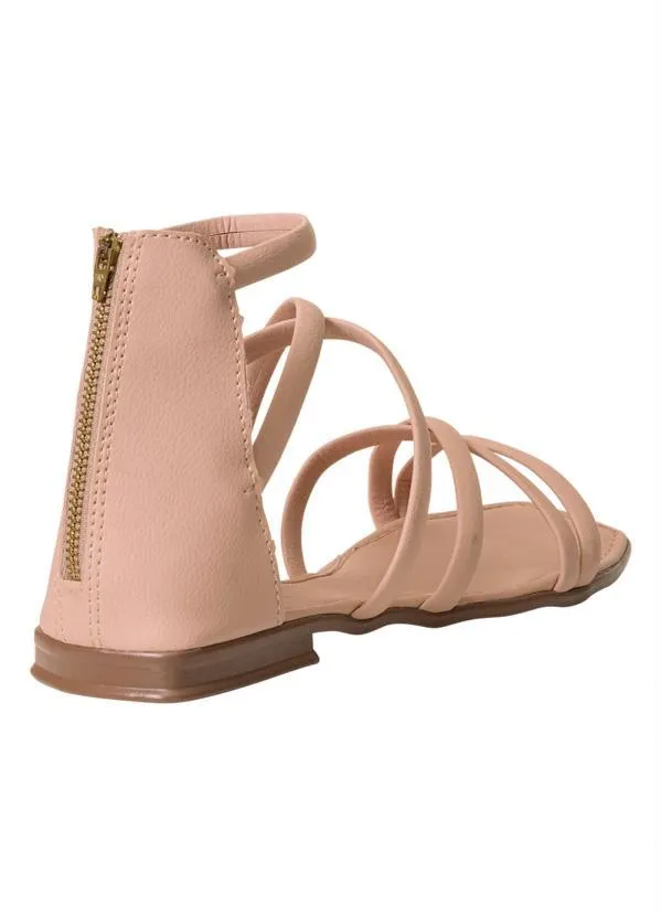 Perfecta - Rasteirinha Bege com Fechamento em Zíper 2