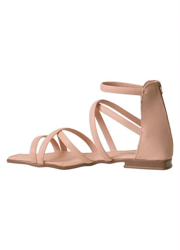 Perfecta - Rasteirinha Bege com Fechamento em Zíper 3